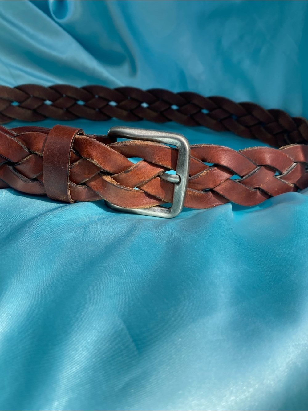 Fossil Braided Leather Men's Belt Brown